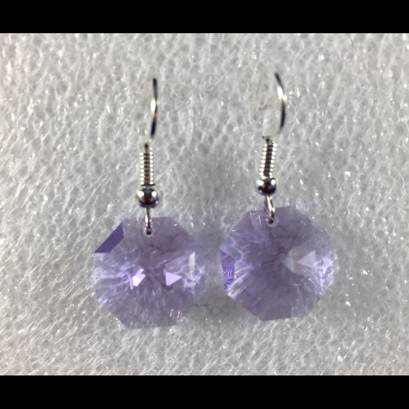 Swarovski Austrian Crystal 14mm Octagon Earrings - Picture 3 of 7